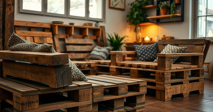 Paletes de madeira usados são a solução sustentável para decoração e móveis criativos Paletes de madeira usados são a solução sustentável para decoração e móveis criativos